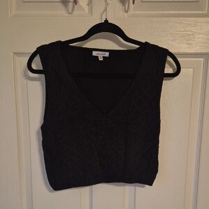Noble U Black Textured Crop‎ Top